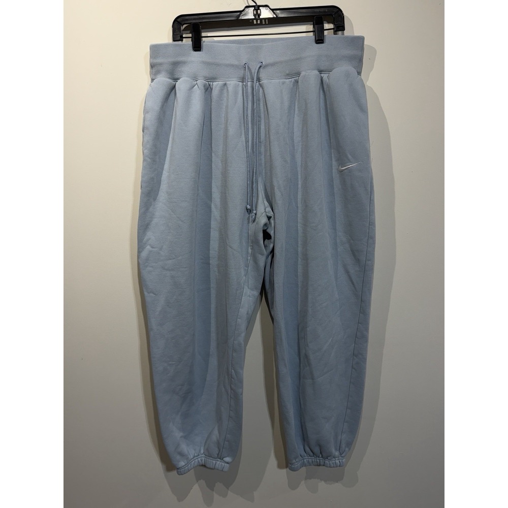 Nike Standard Fit Taper Leg Jogger Light Blue Sweatpants XL Embroidered Swoosh